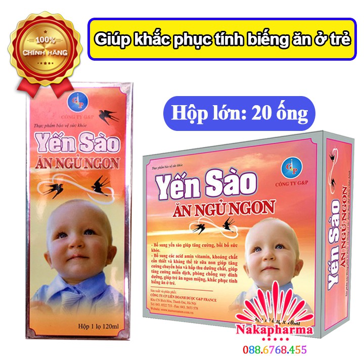 ✅ (CHÍNH HÃNG) Siro Yến Sào Ăn Ngủ Ngon G&P - Dành cho bé tiêu hóa kém, rối loạn tiêu hóa, sức đề kháng yếu, ốm vặt GP