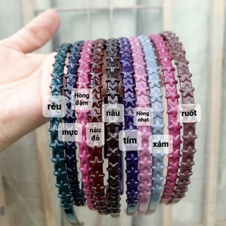 Bờm cài tóc hình ngôi sao màu tối bản nhỏ (nhựa cứng)