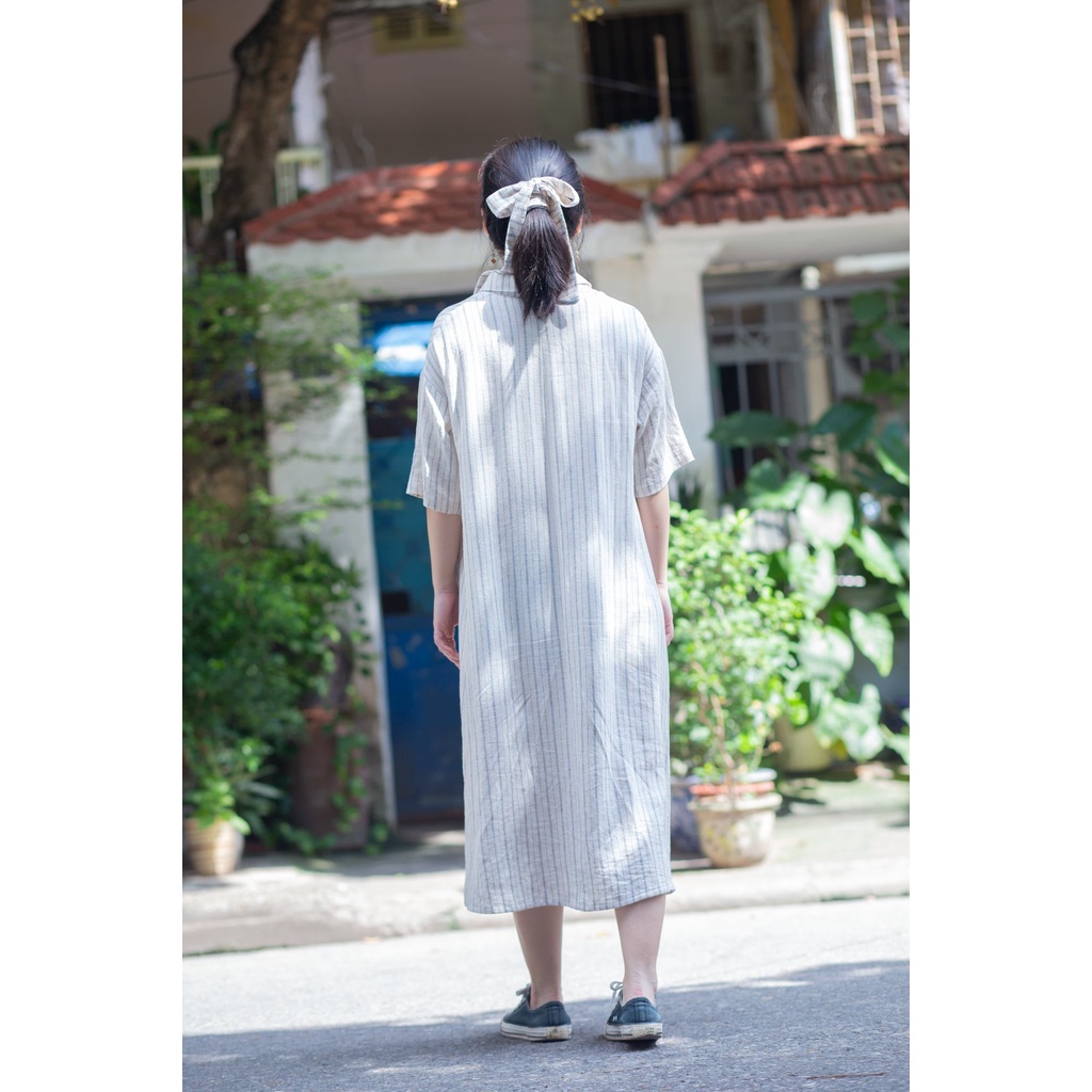 Váy Sơ mi Linen Kẻ