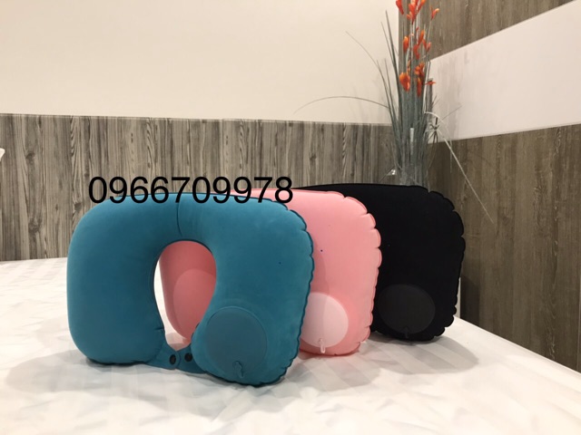 Gối hơi chữ u tự bơm siêu tiện