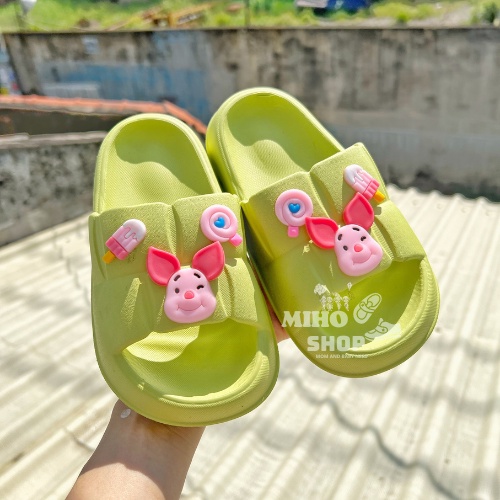 Dép Quai Ngang Bánh Mì Heo Cực Xinh  Loại 1 Túi Zip Nhẹ Êm Chân Cho Bé