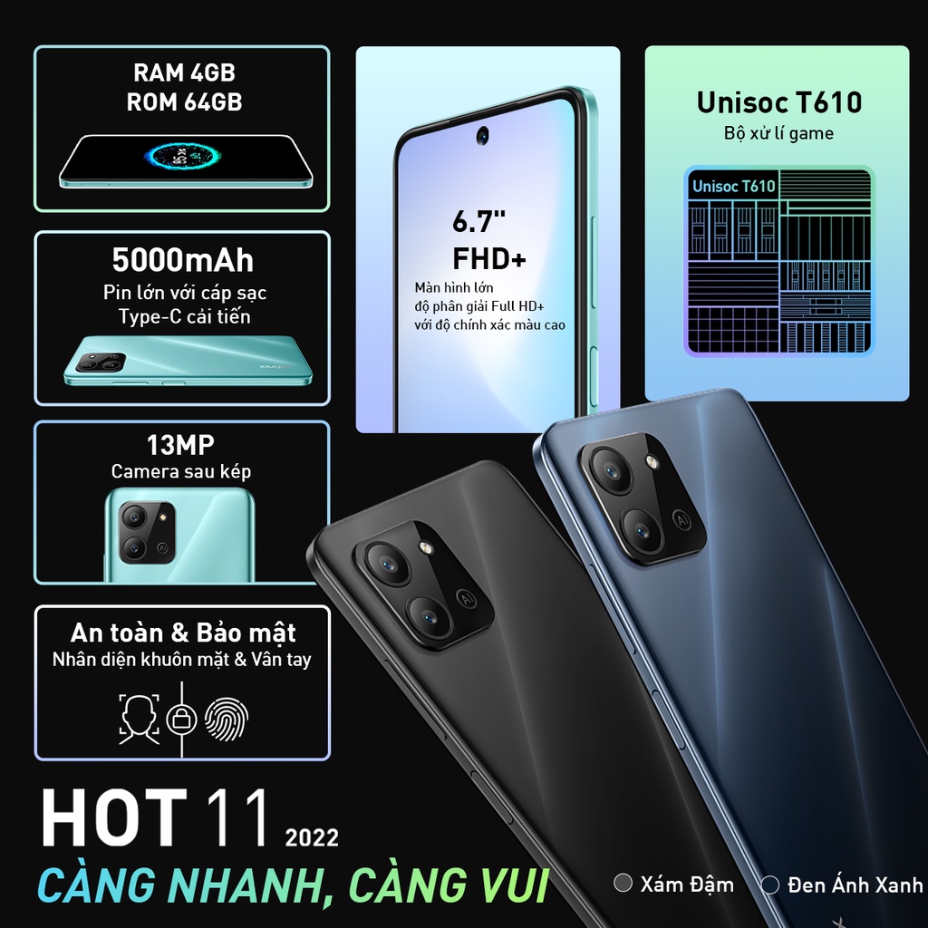 Điện thoại Infinix Hot 11 2022  - Hàng Chính Hãng