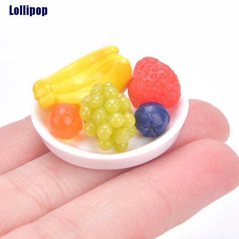 Bộ 6 Món Đồ Chơi Gồm Khay Và Trái Cây Đồ Chơi Nhà Búp Bê Cỡ 1 / 12 Độc Đáo