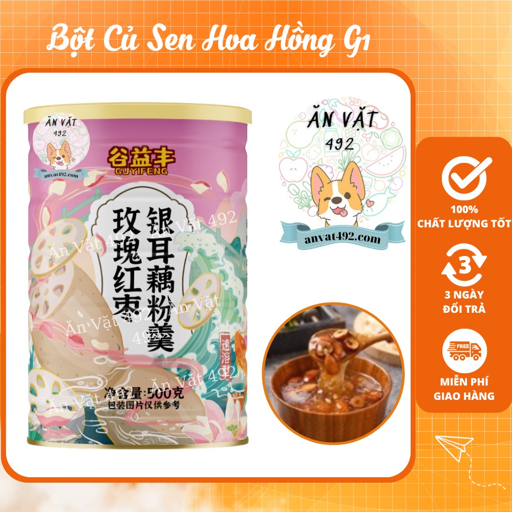 Bột Củ Sen Mix Hạt Dinh Dưỡng, Bột Củ Sen Hoa Hồng G1 Dưỡng Nhan, Ăn Kiêng - Ăn Vặt 492