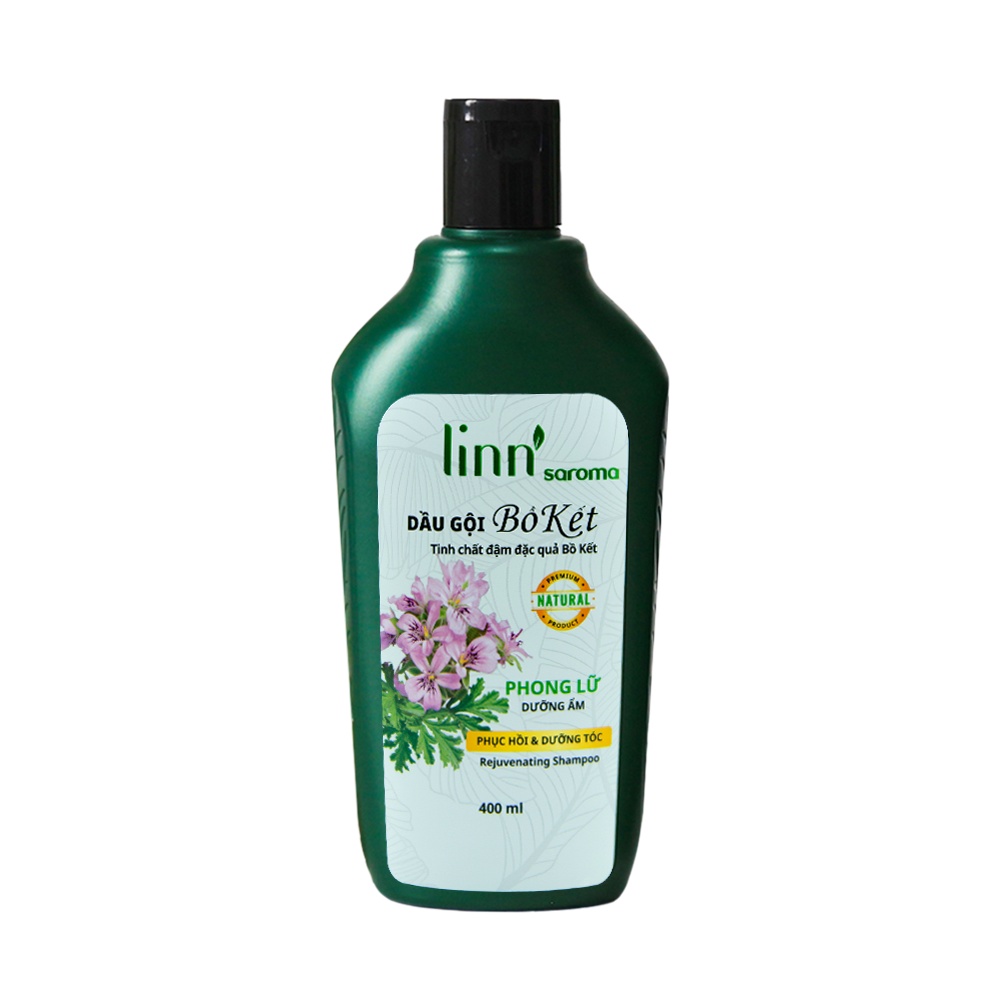 Linn'saroma - Dầu Gội Thiên Nhiên Bồ Kết - Phong Lữ- Dưỡng tóc chắc khỏe sau nhuộm, tăng độ ẩm  400ml