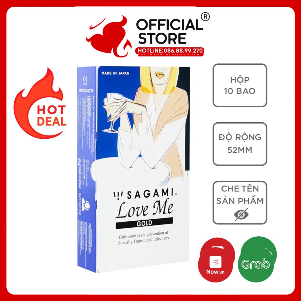 Bao cao su Sagami Love Me Gold - Kiểu truyền thống - Hộp 10 chiếc BCS LỬA YÊU BCS LỬA YÊU