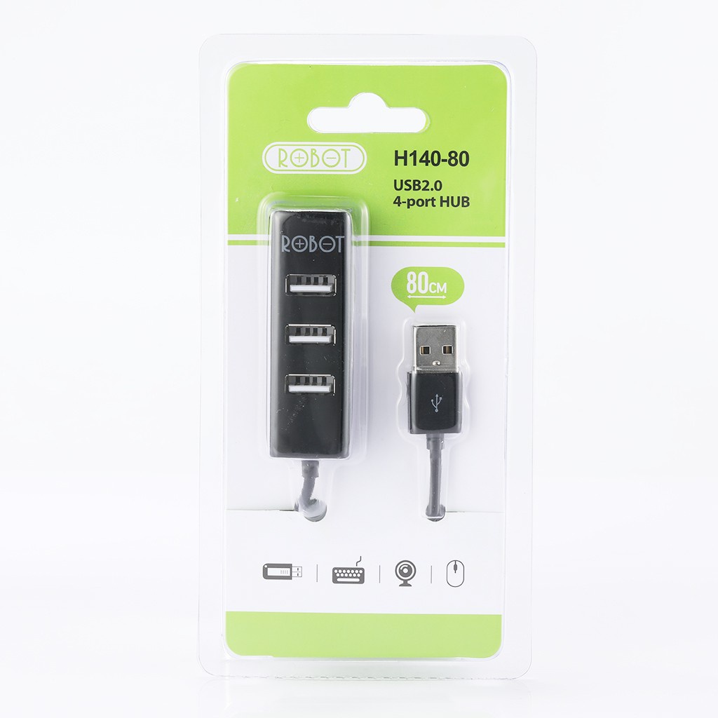 HUB Chuyển Đổi Chia Cổng USB ACOME H140-80 Mở Rộng 4 Cổng USB 2.0 Dây Nối Dài 80 Cm