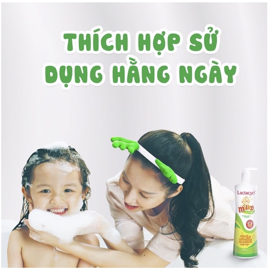 [Hàng Chính Hãng]-Bộ 2 chai Sữa Tắm Gội Trẻ Em Lactacyd Milky Bảo Vệ, Nuôi Dưỡng Da và Tóc Bé 500ml/chai