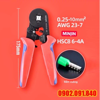 Kìm bấm cốt vuông, kiềm bấm cos pin rỗng 0.5mm 6mm 16mm, kềm bóp cosse dây điện HSC8 6-4, HSC8 16-4