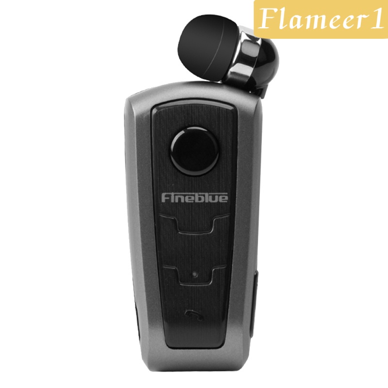 Tai nghe nhét tai bluetooth có kẹp gắn cổ áo cho điện thoại thông minh màu đen