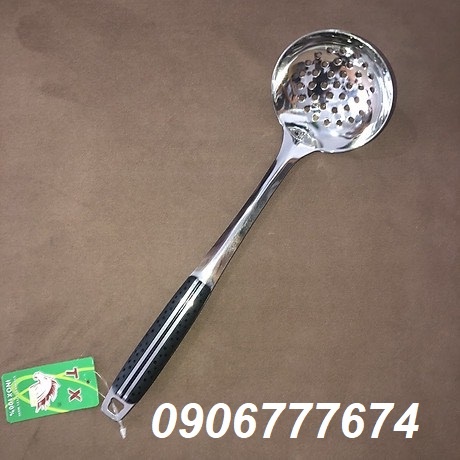 VÁ / MUÔI / SẠN inox cao cấp cán đen cách nhiệt chống nóng có lỗ và không lỗ