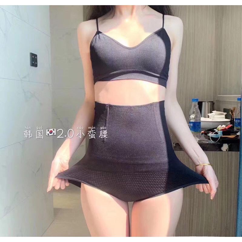 Quần Lót Gen Bụng Cạp Cao Viền Ren, Quần Nịt Bụng Cotton Có Thanh Chống Cuộn Thoải Mái Vận Động