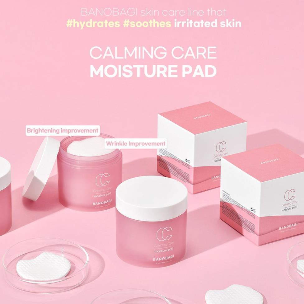 Bông cấp ẩm tẩy da chết BANOBAGI Calming Care Moisture Pad 125ml