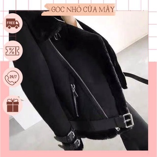 (HÀNG ORDER) Áo khoác da lộn lót lông GNCM