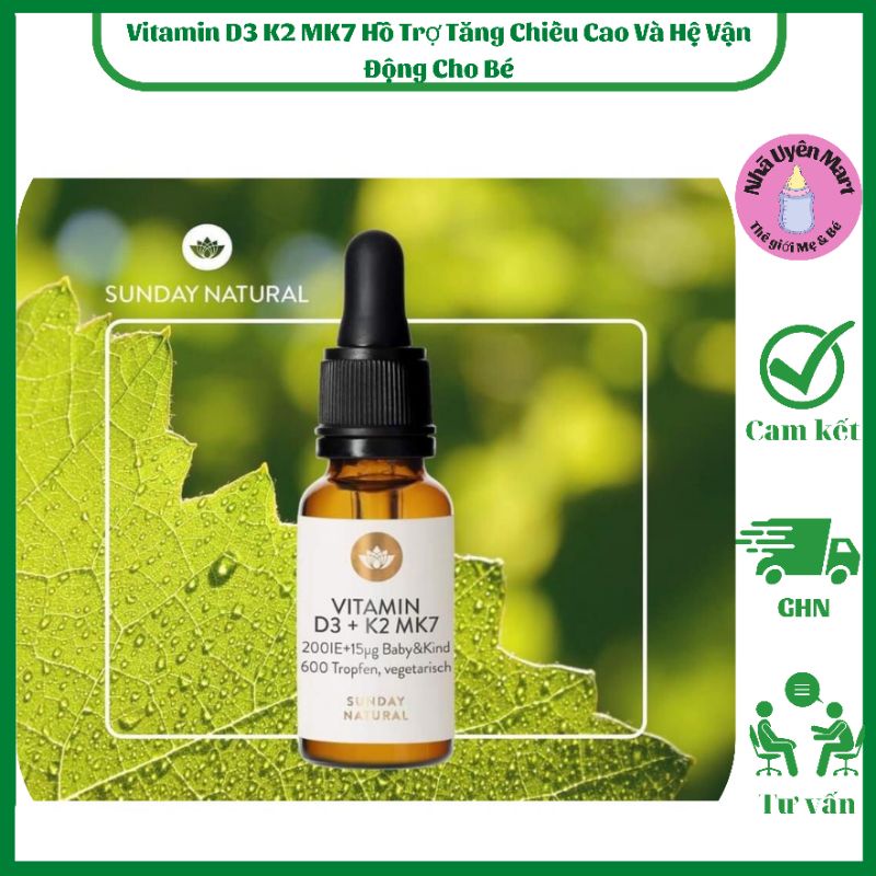 Vitamin D3 K2 MK7 Hỗ Trợ Tăng Chiều Cao Và Hệ Vận Động Cho Bé