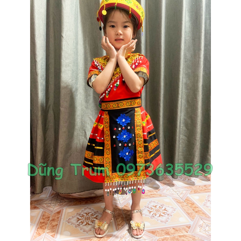 Trang phục dân tộc Mèo trẻ em kích thước mầm non tiểu học cực đẹp