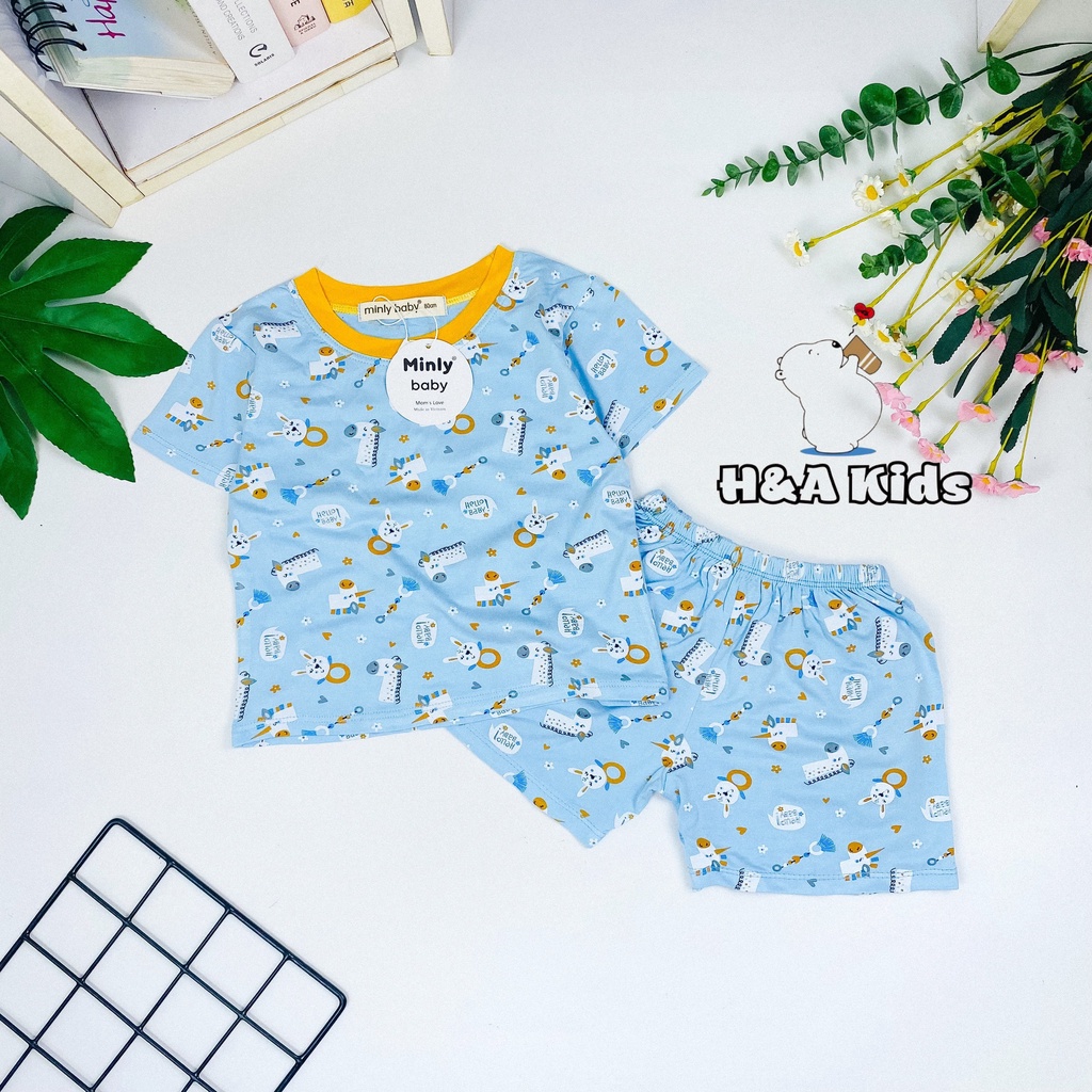 [Bé 20-33kg] Bộ ngắn tay thun lạnh in toàn thân SIZE ĐẠI MINKY MOM cho bé trai bé gái từ 20-33kg
