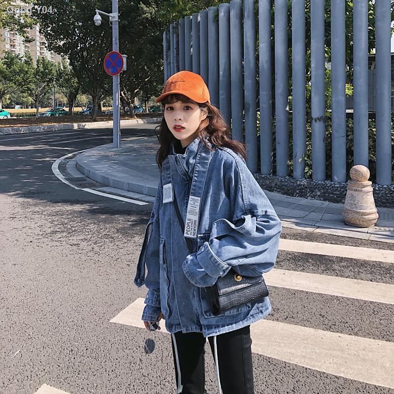 ✷ 【Gửi hàng từ Trung Quốc】Áo khoác denim của phụ nữ mùa xuân và mùa thu 2022 phiên bản mới của Hàn Quốc của học sinh lỏn