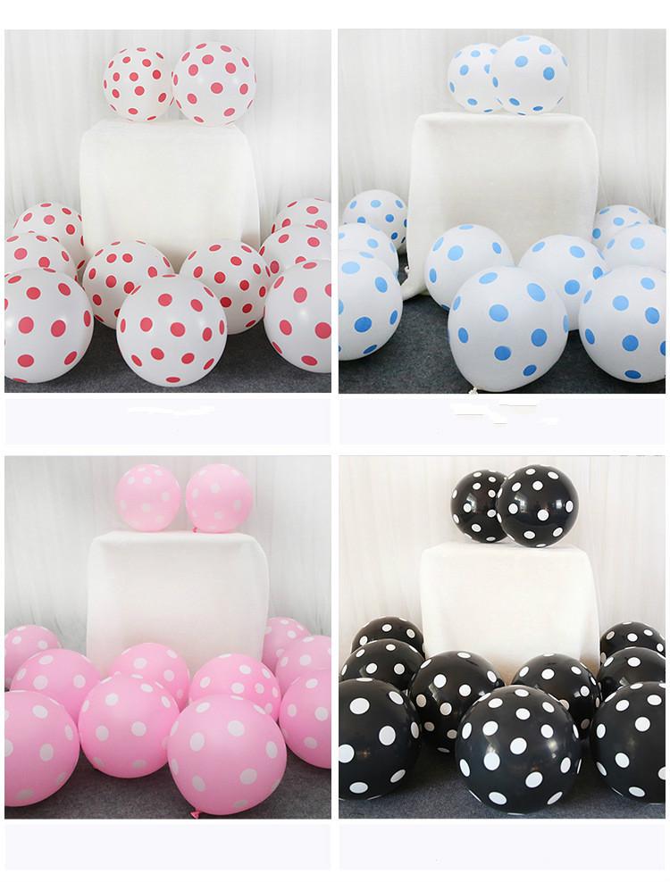 Bộ 20 Bong Bóng Cao Su 12 Inch Họa Tiết Chấm Bi Trang Trí