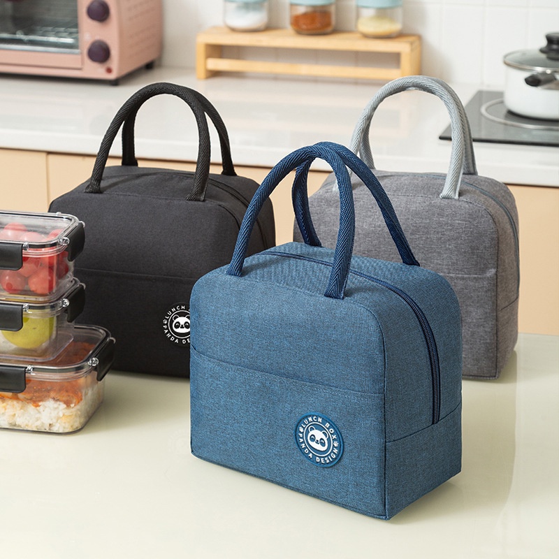 Túi Đựng Hộp Cơm Giữ Nhiệt Chống Thấm Nước Có Quai Xách Form Đứng Gấu Lunch Boxes Cao Cấp