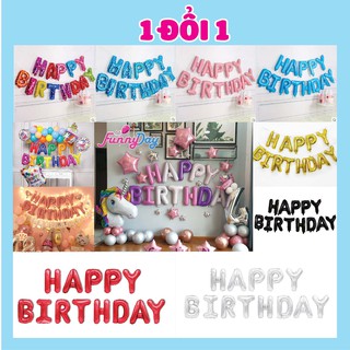 Set Bóng Chữ Happy Birthday cao 40cm [GIÁ TẠI KHO]