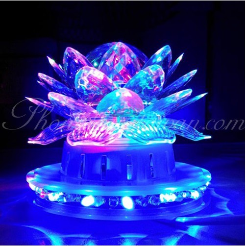 Đèn bàn thờ xoay hoa sen nhiều màu