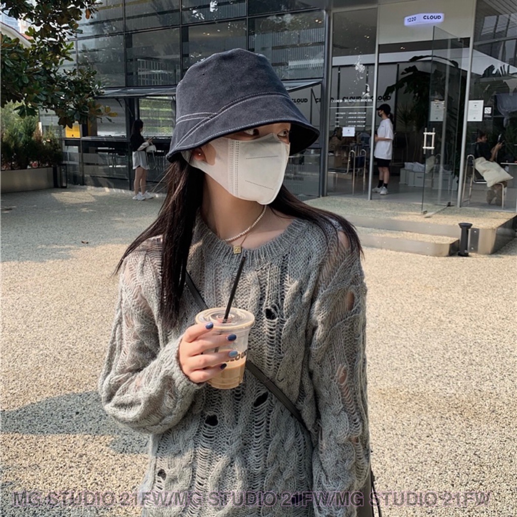 Mũ tai bèo nhỏ không che mặt vải cotton nguyên chất trơn thời trang mùa xuân thu Hàn Quốc dễ phối đồ cho nữ