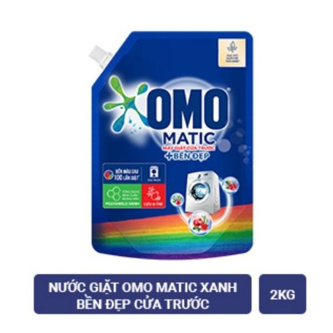 Nước giặt OMO matic bền đẹp cửa trước túi 2kg (1.9L)