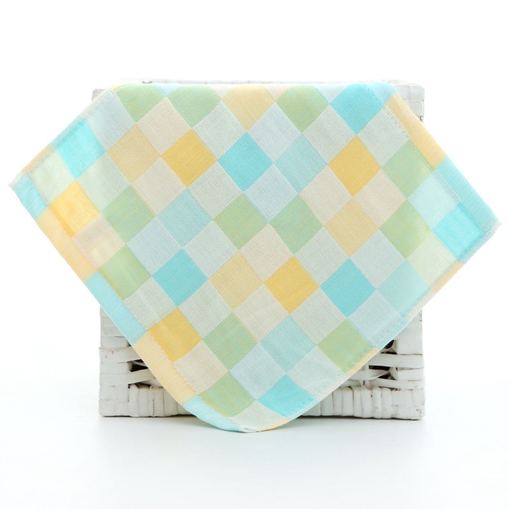 Khăn lau mặt và tay họa tiết chấm vuông cho trẻ em