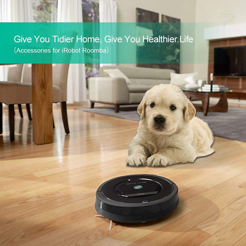 Bộ Phụ Kiện Thay Thế Gồm 4 Bộ Lọc + 4 Chổi Thay Thế Cho Robot Hút Bụi IRobot Roomba 800 900 Series 860 870 871 880 890 805 960 980