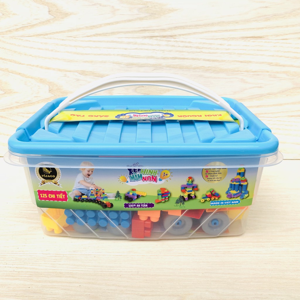 Xếp Hình Có Hộp Đựng 125 Chi Tiết Hàng Việt Nam Nhựa Đẹp
