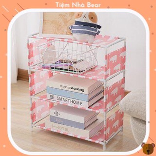 Kệ Giày Vải 4 Tầng Hình Gấu Dễ Thương Decor Trang Trí Phòng Khách