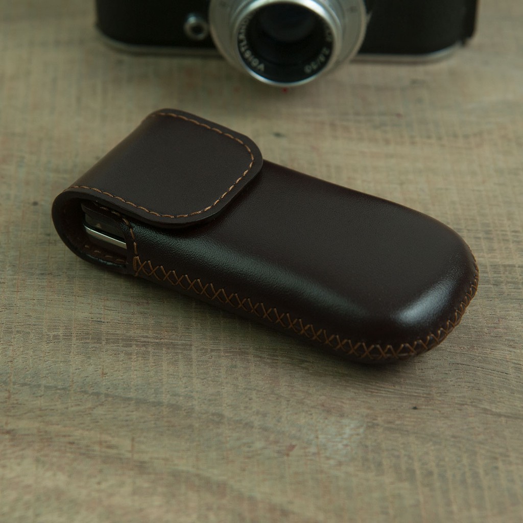 Bao da 8800 - nắp gập - màu nâu - da bò thật MC163