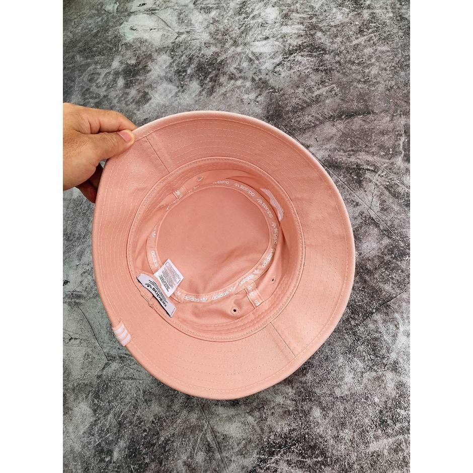 Mũ Bucket das cam nhạt H15 ADICOLOR BUCKET HAT PINK Made in Thailand full tag code