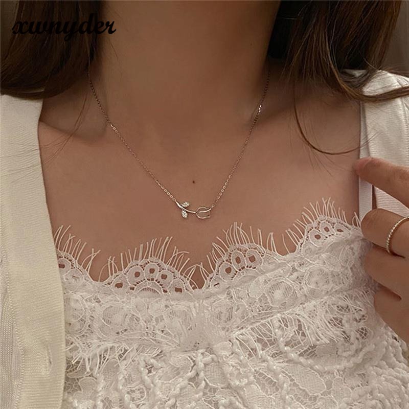 Vòng Cổ Choker Hình Hoa Tulip Phong Cách Pháp Sang Trọng Thời Trang Xuân Hè Cho Nữ