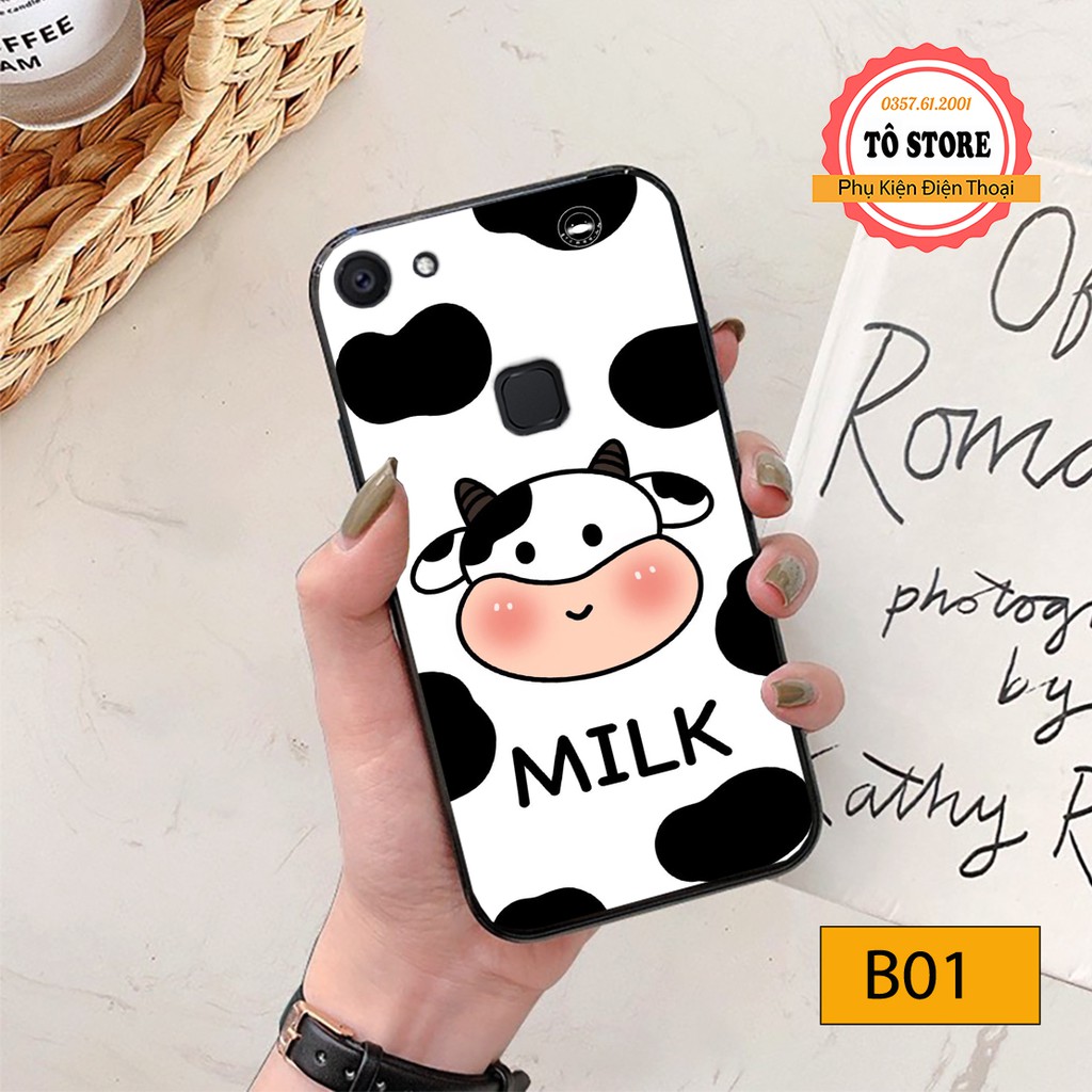 Ốp lưng Vivo V3 / Vivo V3 Max / Vivo V7 / Vivo V7 Plus - Ốp lưng điện thoại Vivo cao cấp, in hình bò sữa đáng yêu, cute