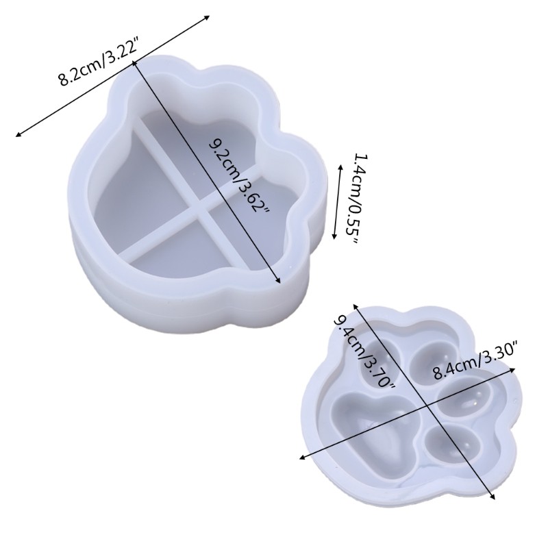Khuôn silicone làm khay phục vụ hộp đựng resin tạo hình dấu chân đáng yêu tiện lợi