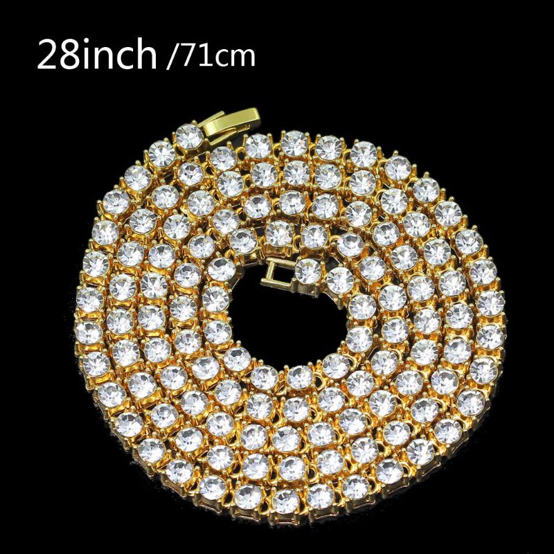 Vòng cổ mắt xích mặt đá zircon phong cách hip hop cho nam