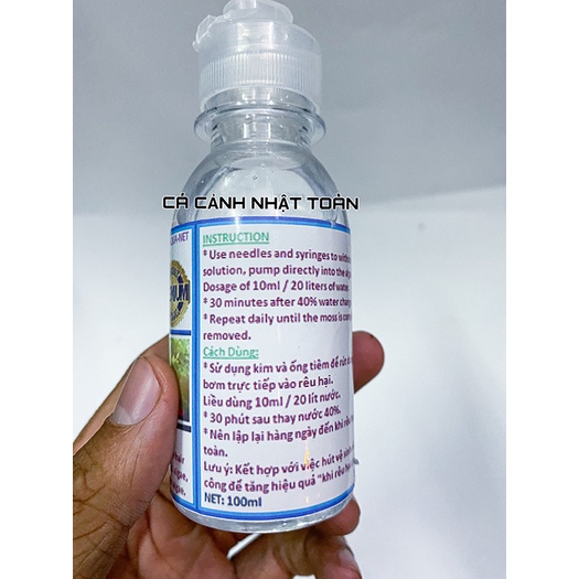 DIỆT RÊU HẠI CHO BỂ CÁ CẢNH ALGAE REMOVER AQUA-NET 100ML