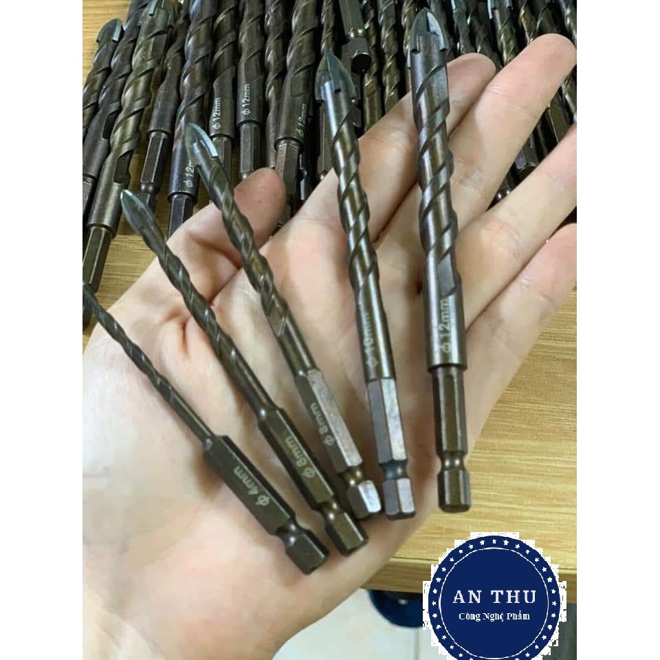 Bộ 5 Mũi Khoan Đa Năng Với 5 Kích Cỡ Mũi  Khoan Kính, Gỗ, Gạch, Đá Hoa, Tường, Bê tông