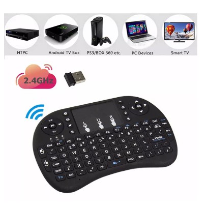 Bàn phím Bluetooth không dây i8 Mini GHz 3 màu có đèn nền và màn hình cảm ứng TV-542