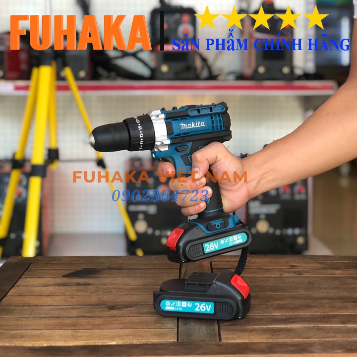 (LOẠI I) Máy Khoan Pin MAKITA 26V  - TẶNG Kèm 24 Chi Tiết