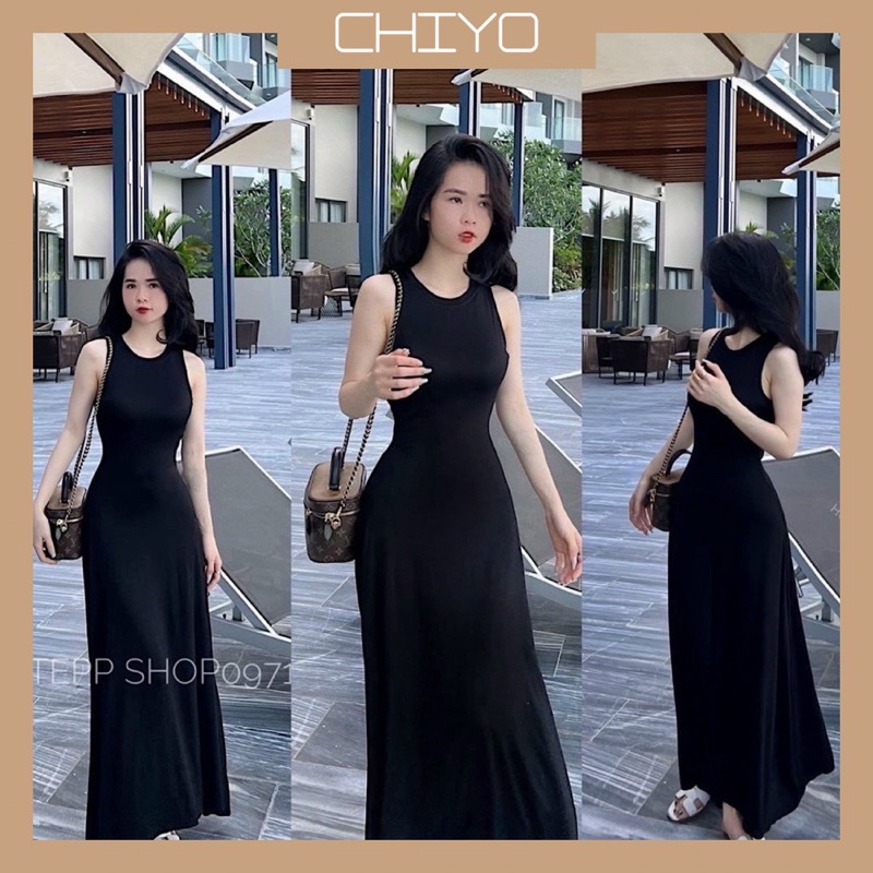 Đầm Thun Ôm Maxi Trơn Không Tay D57