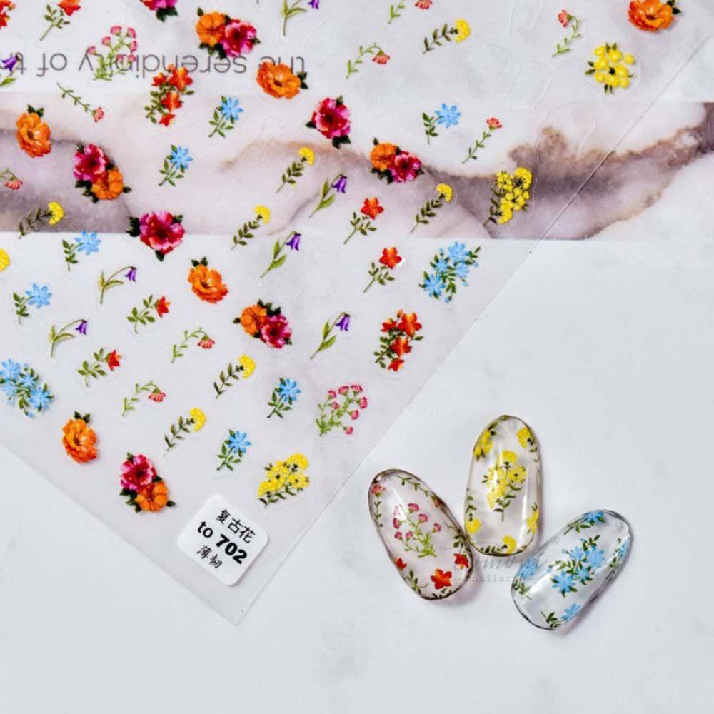OCEANMAP Miếng Dán Trang Trí Móng Tay 5D Hình Hoa Phong Cách Nhật Bản