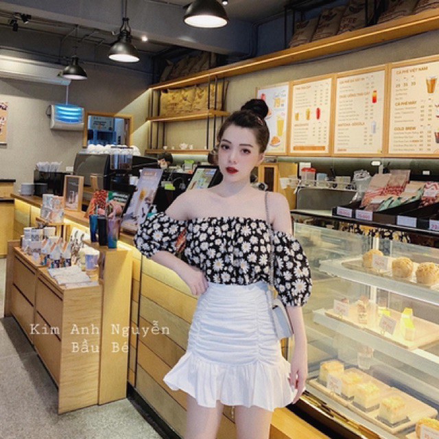 Thời Trang Nữ BÁN SỈ SÉT 3 MÓN : ÁO TRỄ VAI KÈM CHÂN VÁY VÀ VÒNG CỔ CHO NỮ  Phương Linh Shop