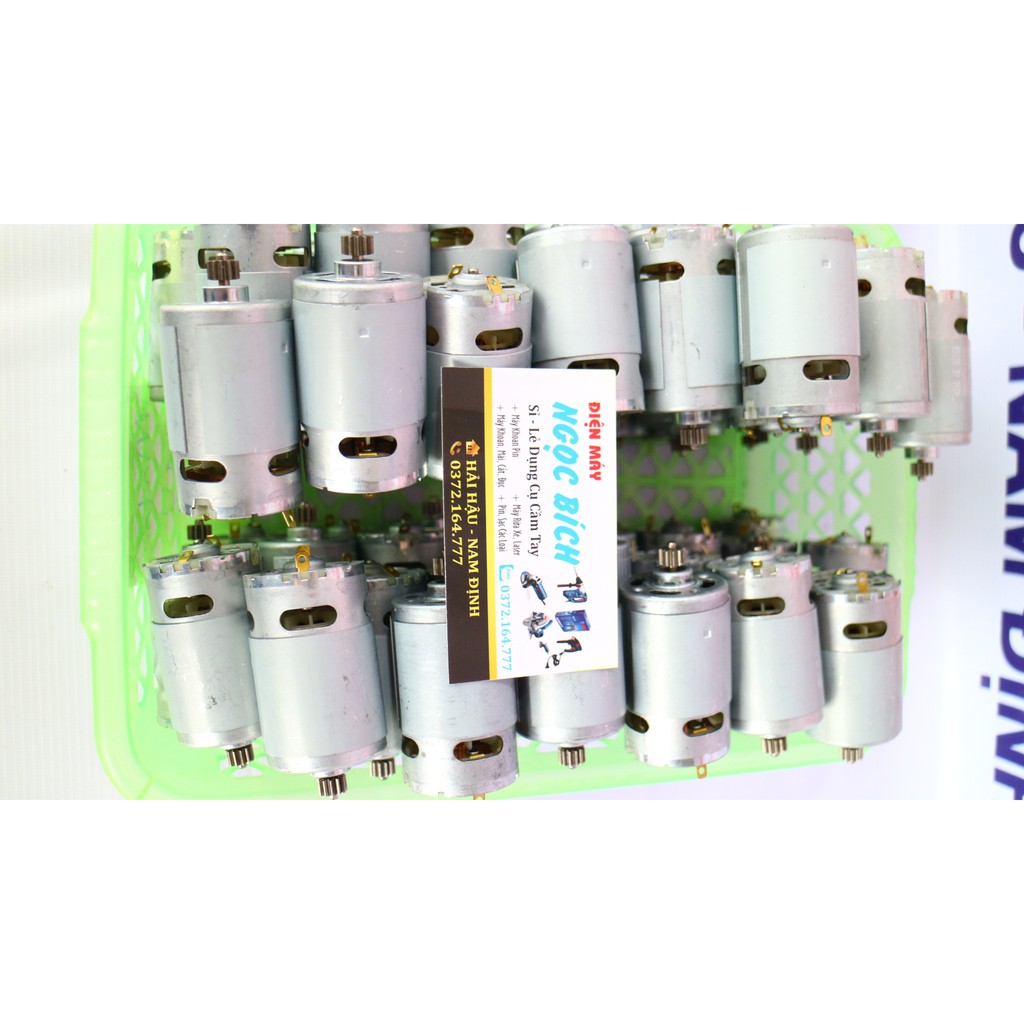 Motor DC RS550 21V Động Cơ Thay Thế Máy Khoan Pin 21V,24V,26V,28V...,Có Kèm Bánh Răng 12 Răng