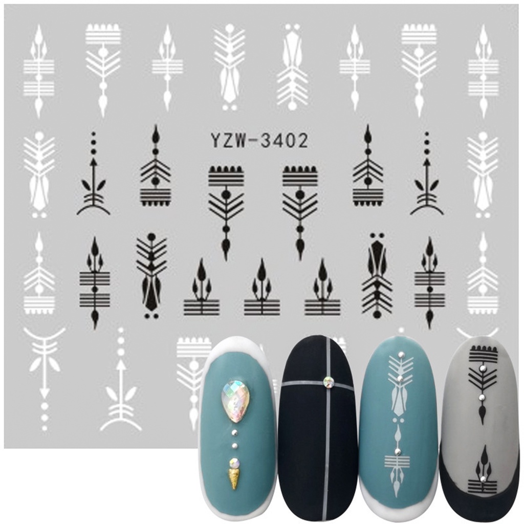 Miếng Dán Trang Trí Móng Tay Nghệ Thuật Nhiều Màu Sắc Hình Học Dành Cho Gia Đình