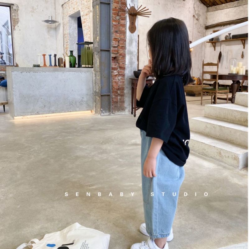 Quần jean ống rộng thời trang hàn quốc dành cho bé gái