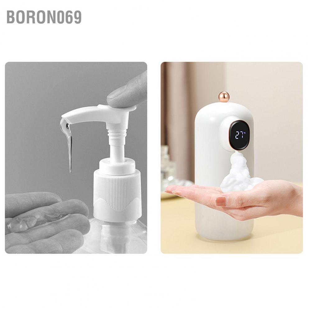 Boron069 Máy phân phối xà phòng tự động Màn hình LCD 300ml Cảm biến có thể sạc lại rảnh tay bơm không thấm nước Treo tường