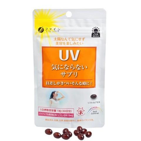 {Nhật} Viên chống nắng UV Care Plus Fine Japan- Hỗ trợ giảm tác hại của tia UV, ngăn ngừa lão hóa da (30 viên)